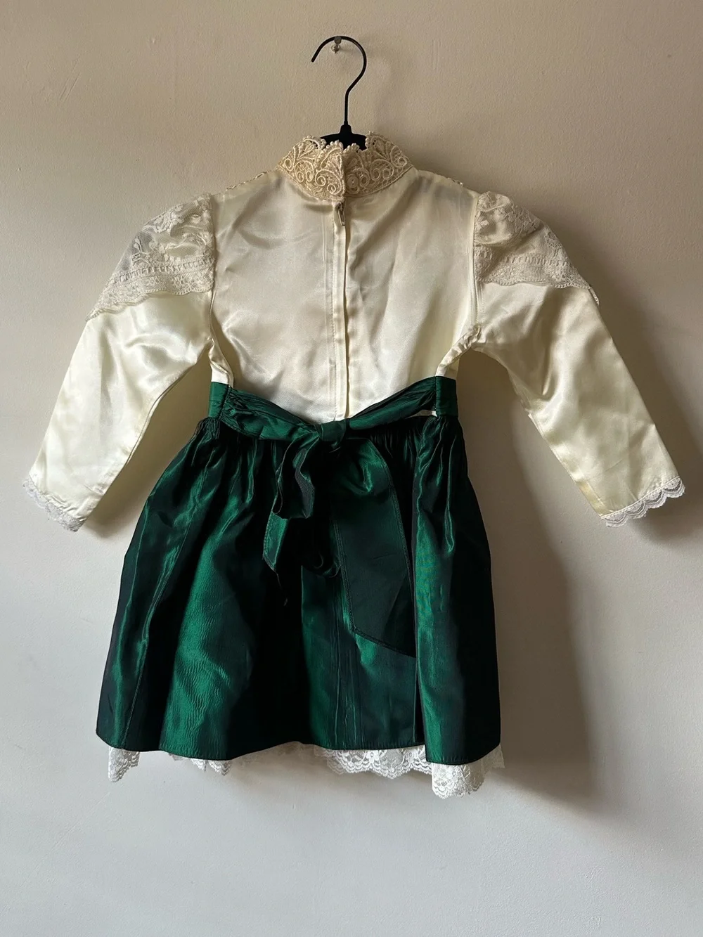 Vintage Jessica McClintock Gunne Sax Holiday Dress 4T Green Christmas